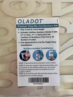 New Premium Vinyl Die-Cut Numbers Set — White